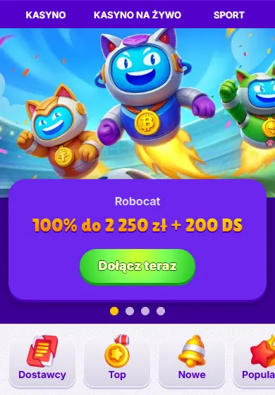 Robocat Casino App Robocat casino app – ekran telefonu z Robocat uruchomionym ze skrótu